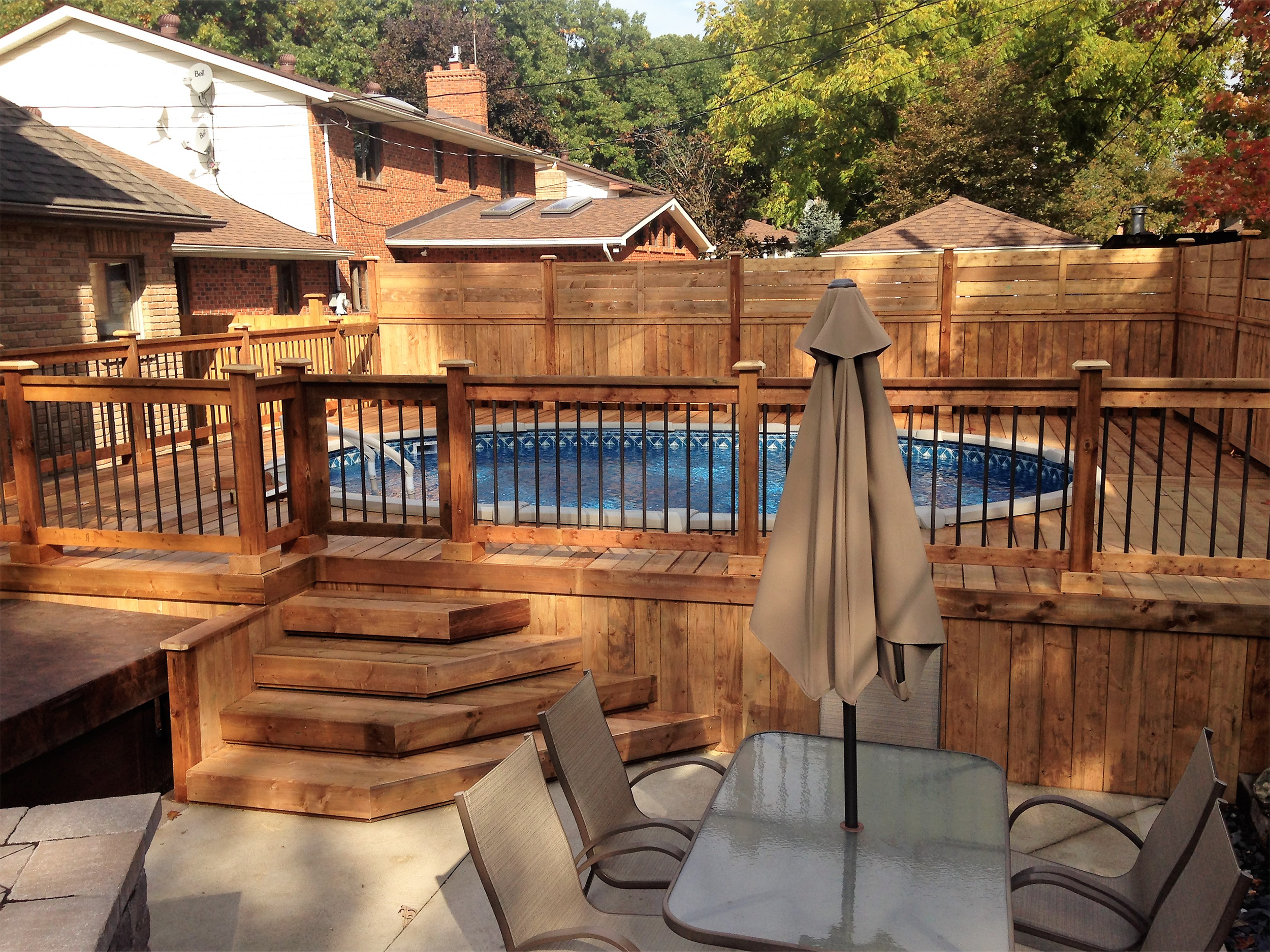 wood pool deck