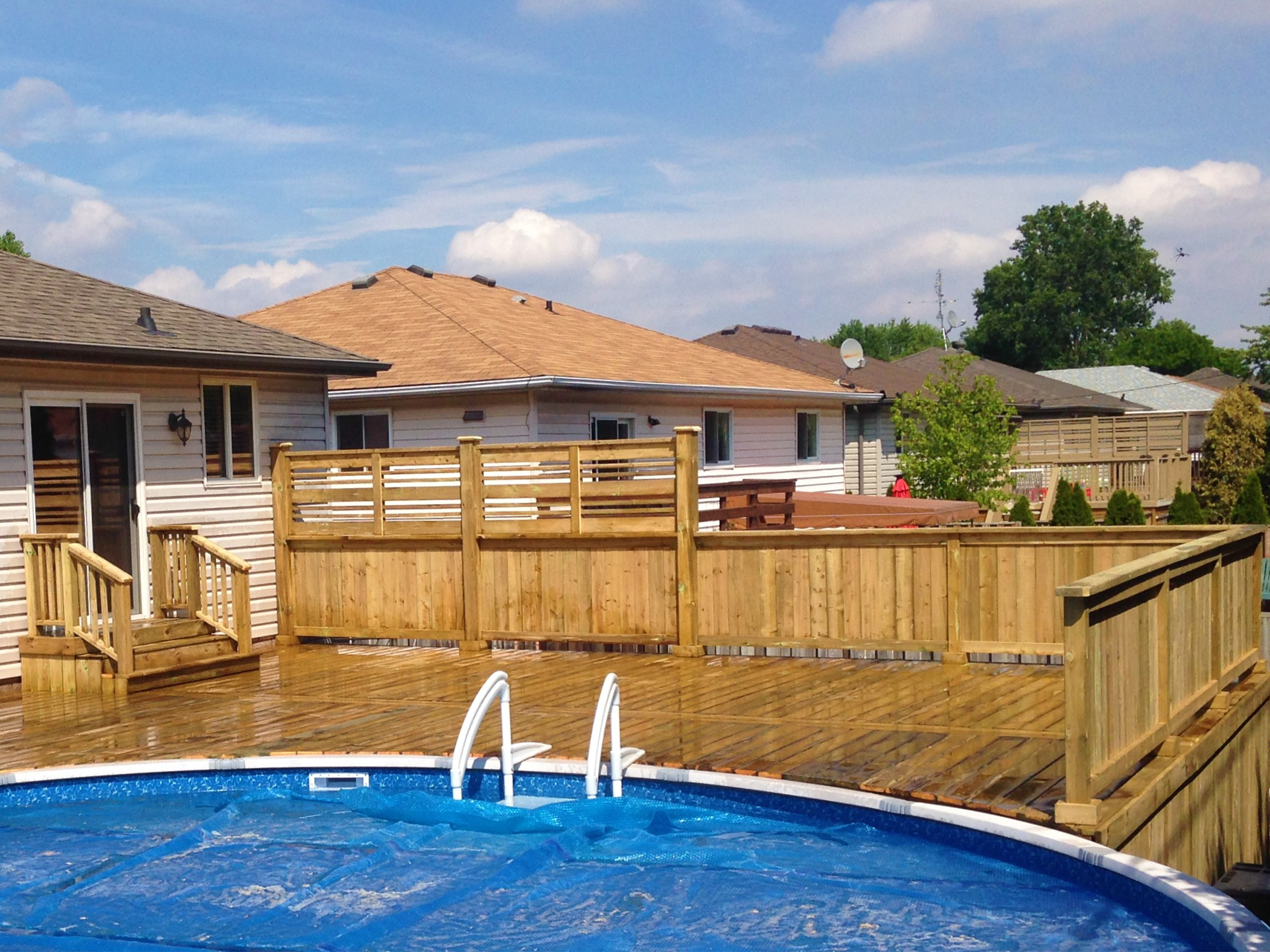 wood pool deck