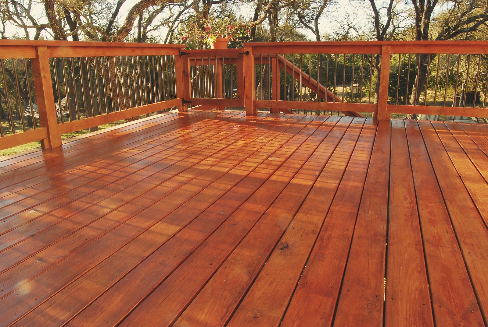 stained wood deck